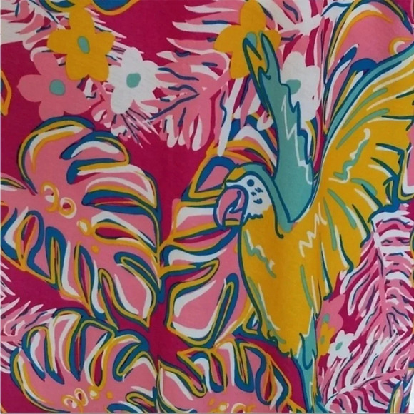 Simply Southern Pink Leaf Bird Print Tunic Dress Small New - Picture 5 of 13